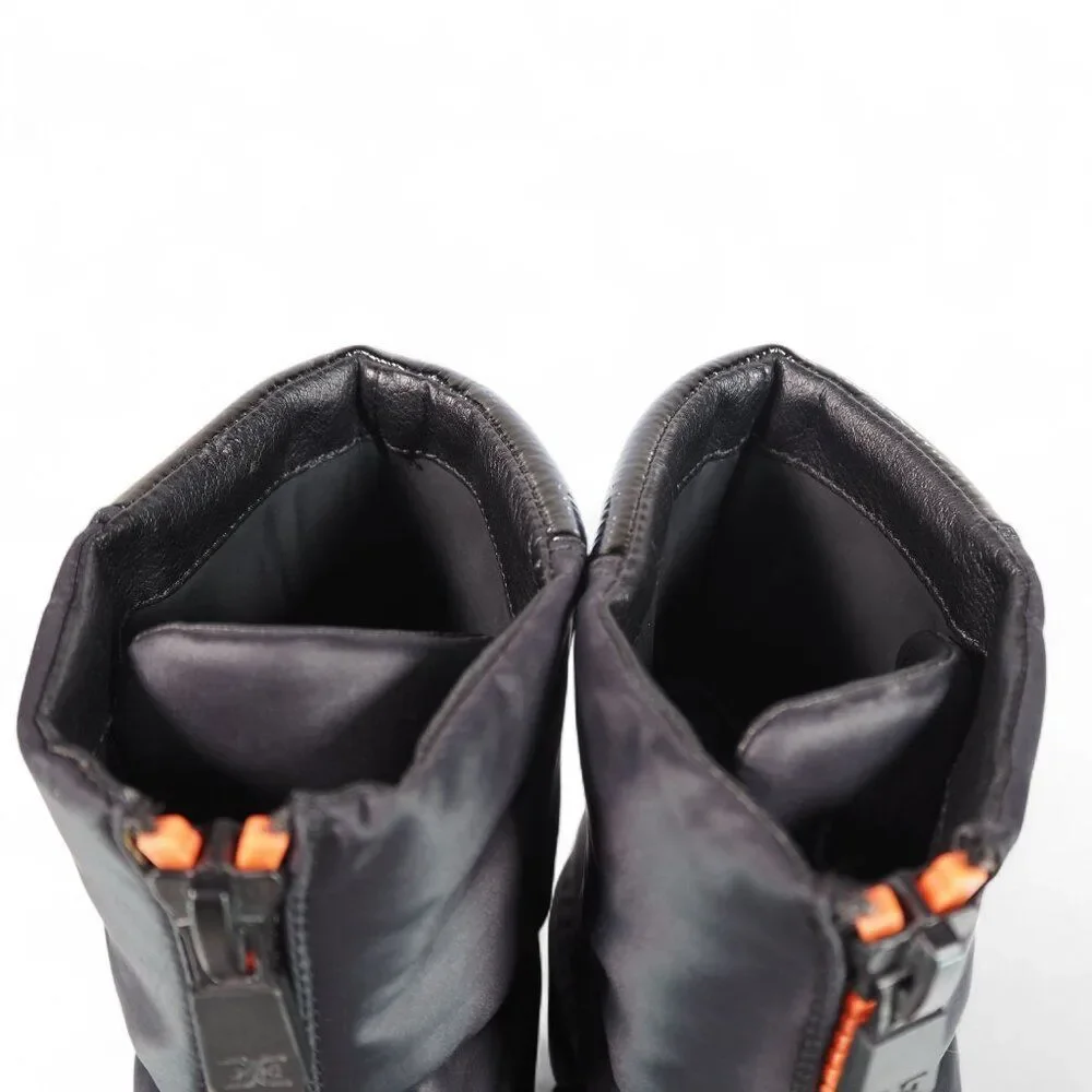 Sam Edelman Jalissa Puffer Waterproof Boots Women's 7 Black‎ / Orange